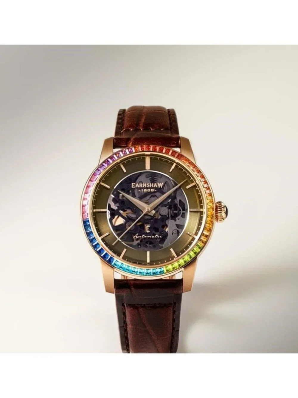 NWT Thomas Earnshaw Glory Automatic Brown Dial Men's Watch